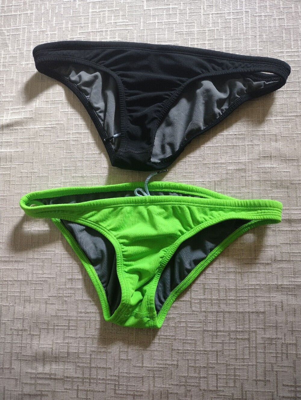 Lot Of 2 Jolyn Bikini Swim Brazil Cut Style Green/ Black Large